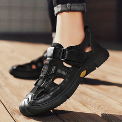 Men's Hook and Loop Hiking Sandals Non Slip Comfy Beach Shoes