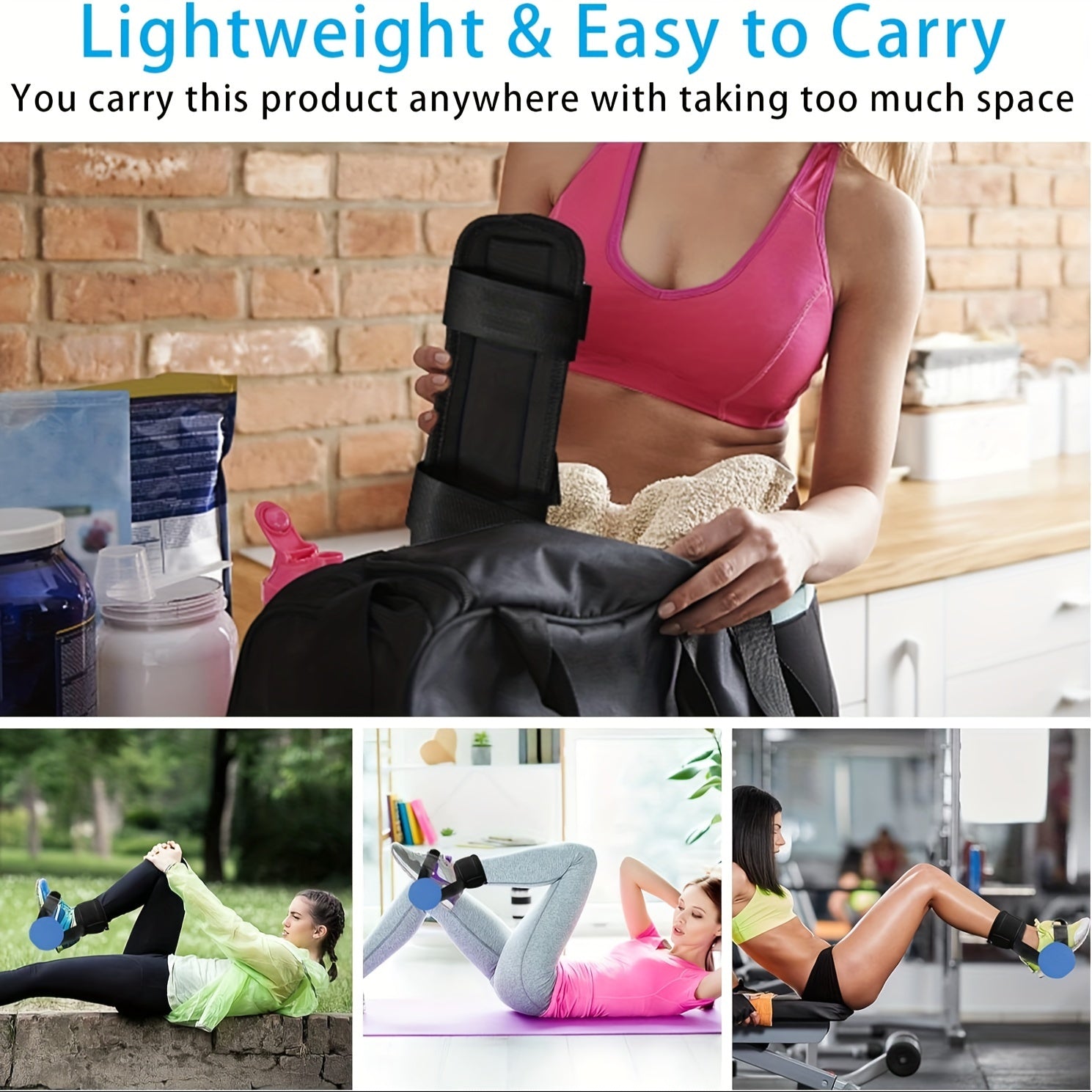 Adjustable Ankle Weights Strap For Cable Machine Dumbbell Attachment