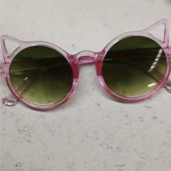 Cat Ear Sunglasses UV Protection Round Frame for Girls