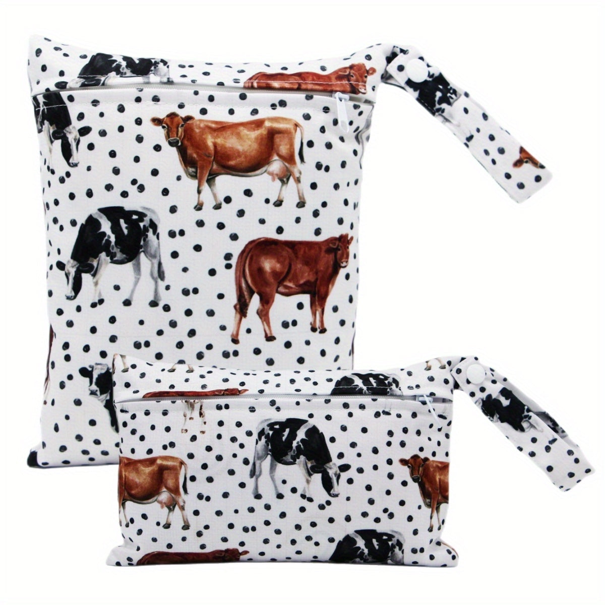 2 Pcs Cows Prints Small Wet Bag Set