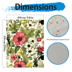DIY Paint by Numbers Kit for Adults Floral Art Polyester Fiber Canvas 40x50cm