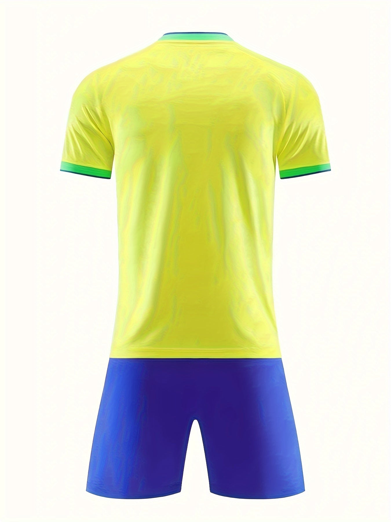 Boys Striped Soccer Jersey & Shorts Set, Quick Dry, Stretchy