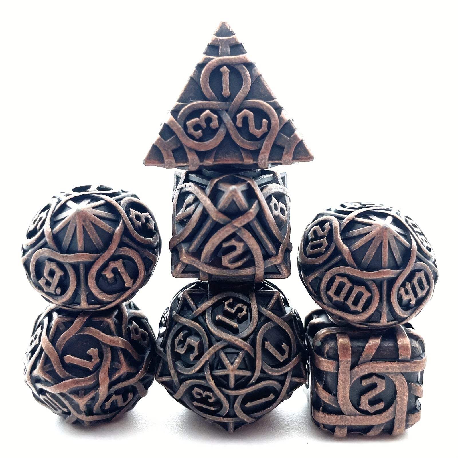 7pcs Maze Dice Mini Metal Solid Dice Game Punishment Drinking Fun Dice