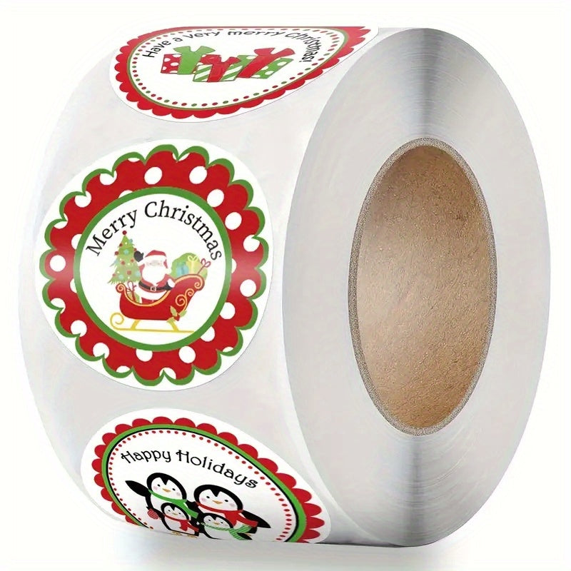 500 Christmas Festive Stickers - Animals Snowmen Trees - Small Business Supplies