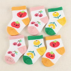 Fruit Jacquard Baby Socks Orange Tomato Cherry Pattern Sweet Socks