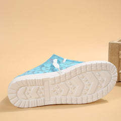 Women's Bull Head Print Low Top Sneakers Lace Up Shoes