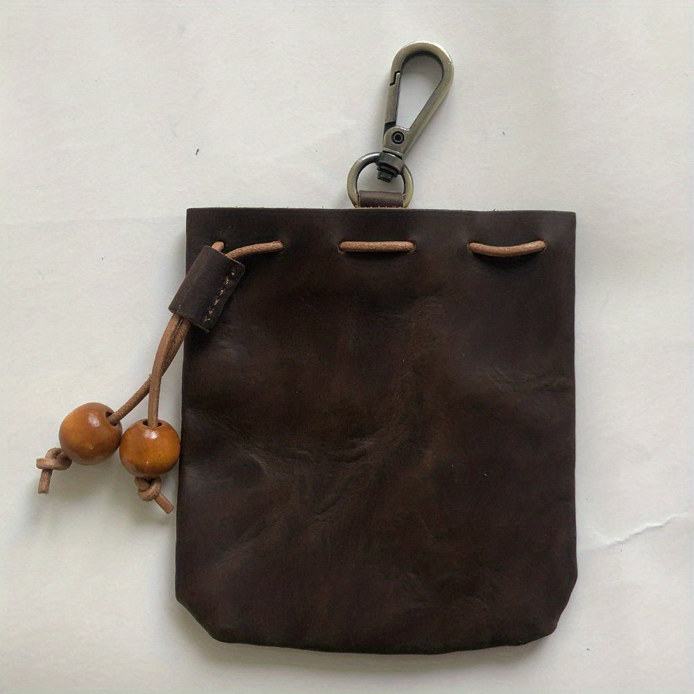 Faux Leather Drawstring Coin Purse Wallet for Home & Travel