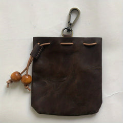 Faux Leather Drawstring Coin Purse Wallet for Home & Travel