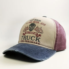 Skull Head Knight Print Denim Baseball Cap