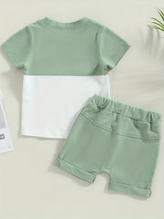 2pc Baby Boys Short Sleeve Top & Shorts Set for Summer