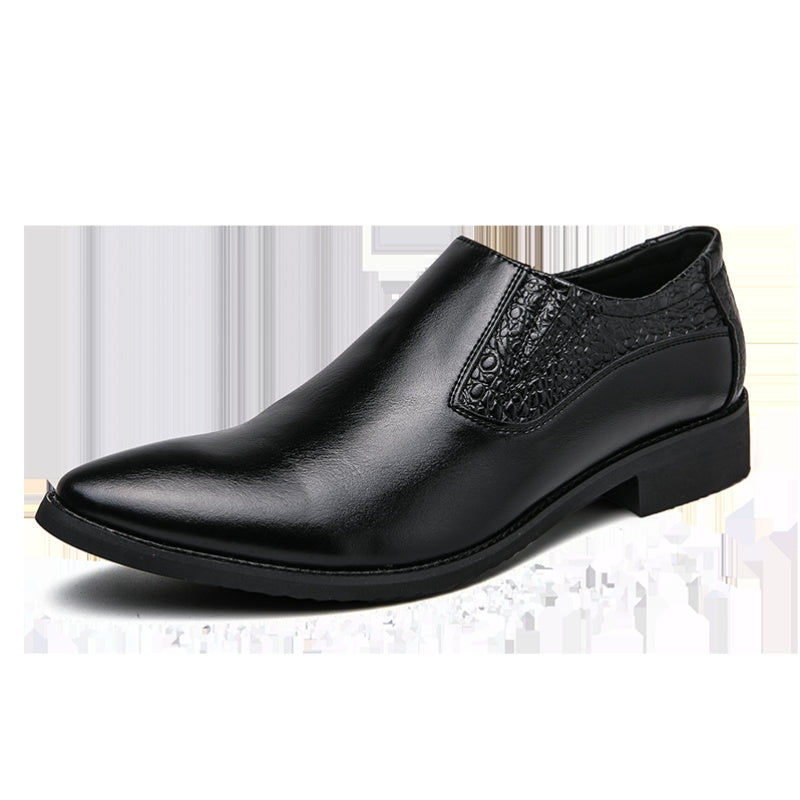 Men's Leather Loafer Shoes Almond Toe Slip On Dress Shoes