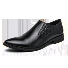 Men's Leather Loafer Shoes Almond Toe Slip On Dress Shoes