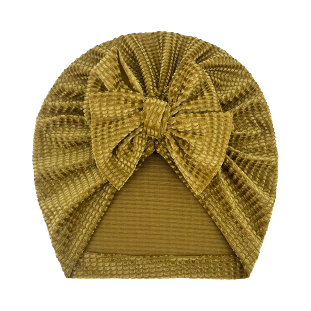 Waffle Bow Baby Hat for 0-3 Years Old