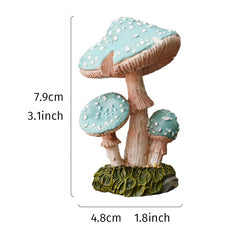 3 Mushroom Figurines Fairy Garden Decor Micro Landscape Decoration