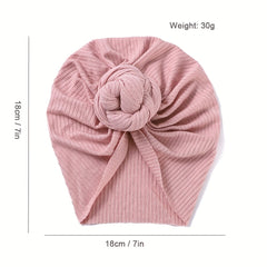 Warm Soft Hat Flower Elastics Turban Hat For 0-3 Years Baby