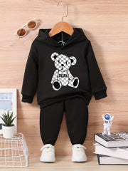 Bear Kids Hoodie Outfit Baby Autumn Winter Sweatshirt Set