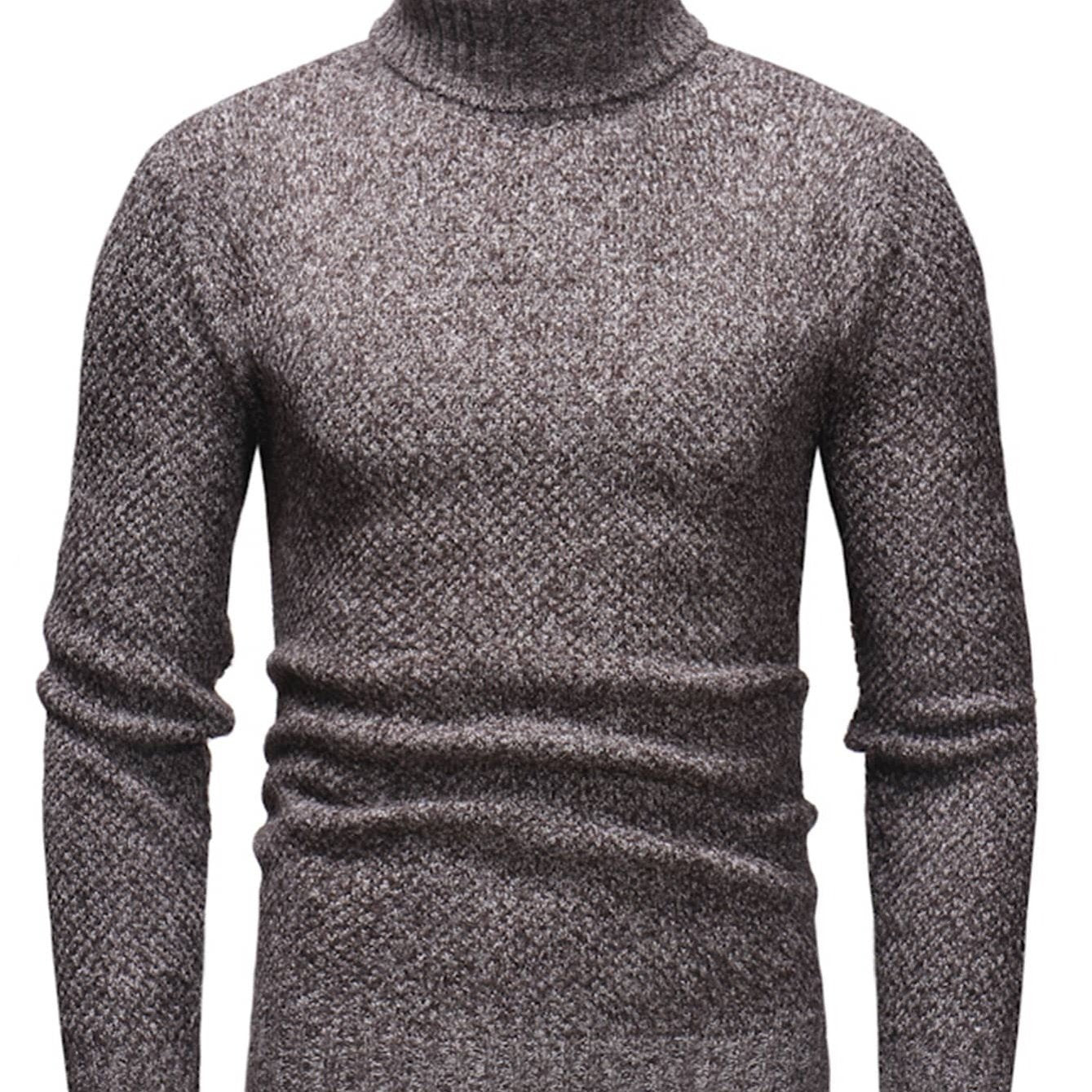 Men's Slim Fit Turtleneck Sweater for Fall & Winter