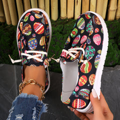 Easter Eggs Print Canvas Slip-on Shoes Lightweight & Comfortable