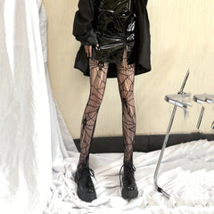 Skull Pattern Fishnet Tights Halloween Pantyhose Women's Stockings