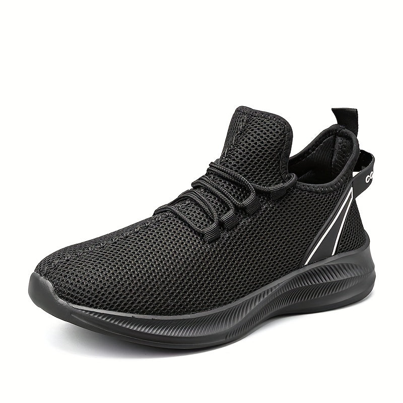 Men's Casual Lace Up Woven Sneakers Comfy Breathable Shock Absorption
