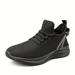 Men's Casual Lace Up Woven Sneakers Comfy Breathable Shock Absorption