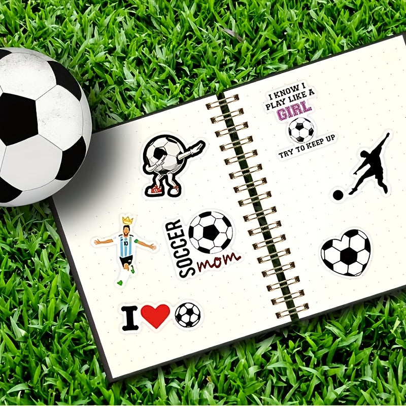 100pcs Soccer Stickers Vinyl Waterproof Stickers For Water Bottles Luggage