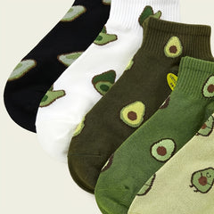 Avocado Ankle Cotton Women Casual Summer Socks