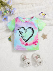 Tie Dye Baby Girl's T shirt Kid's Cartoon Top