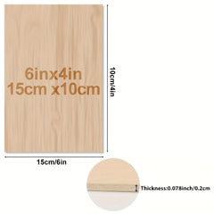 Wood Sheets 6x4x1.5 inch 2mm Thick Unfinished Squares Wood Boards