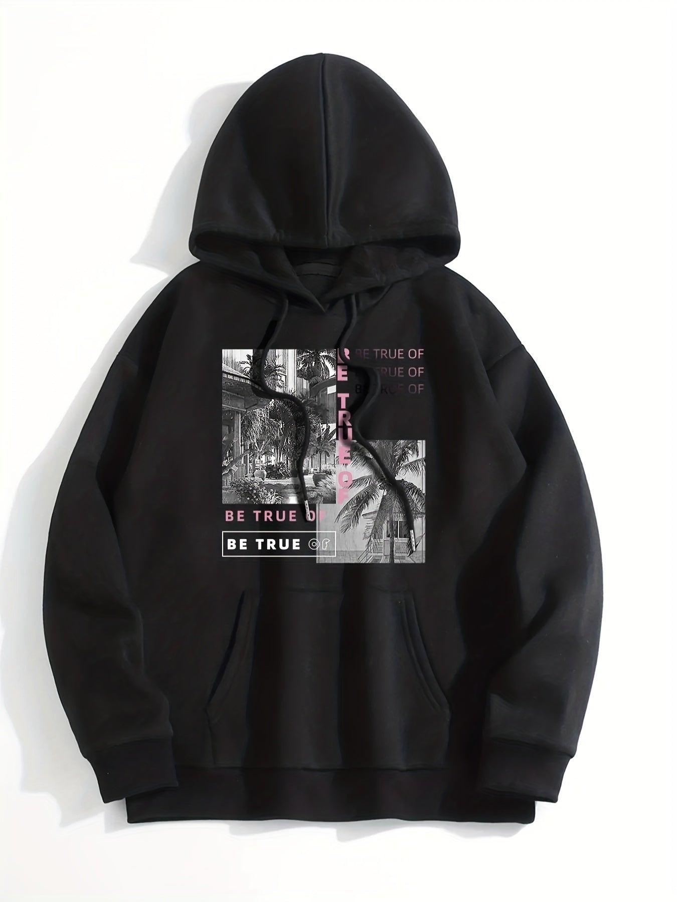 Graphic Print Kangaroo Pocket Hoodie Women's Sweatshirt