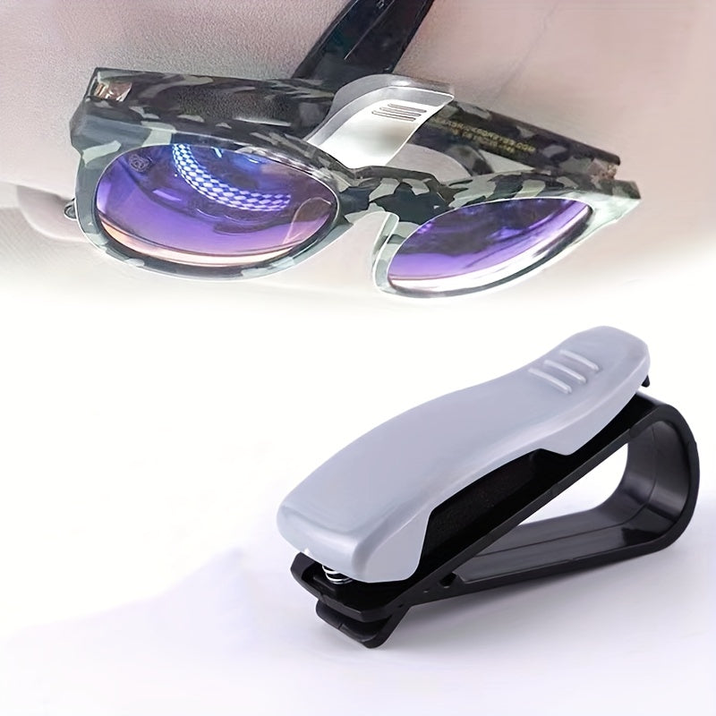Car Sun Visor Glasses Holder Clip Eyeglasses Mount + Ticket Card Clip