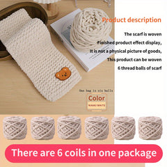 6 Pack Chunky Knit Yarn & Bear Accessories Set for DIY Arts