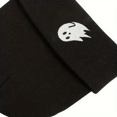 Halloween Ghost Embroidery Winter Knitted Hat Warm Beanies