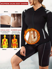 Sauna Suit Zipper Jacket for Weight Loss Fitness