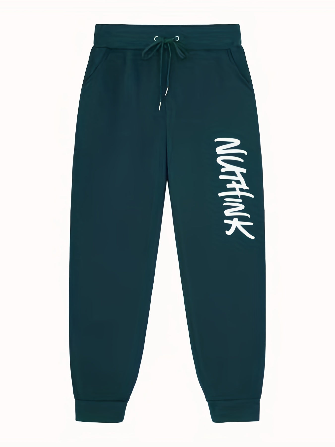 Men's Letter Print Joggers with Pockets Stretch Waist Casual Pants