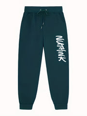 Men's Letter Print Joggers with Pockets Stretch Waist Casual Pants