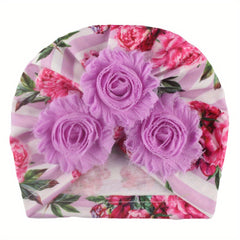 Infant Sunhat Accessories Hat for Baby Boy Floral Toddler Stripe Print Headband