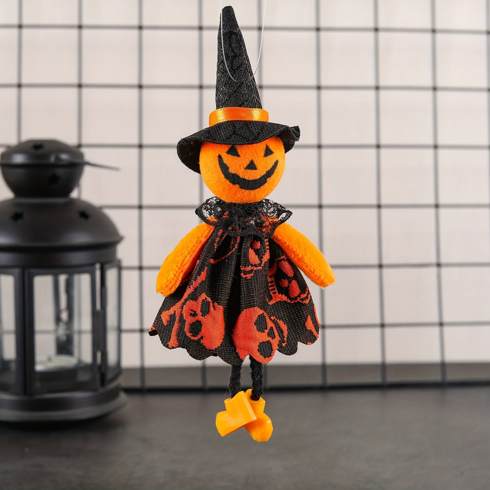 Cartoon Pumpkin Witch Pendant Halloween Party Props