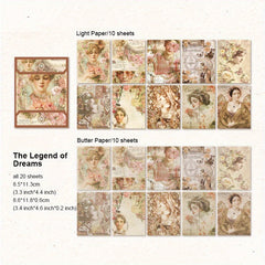30 Pcs Vintage Scrapbook Paper Book for DIY Scrapbooking & Journaling