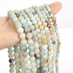 Amazonite Beads Natural Stone Pendant Round Loose Beads For Jewelry Making DIY