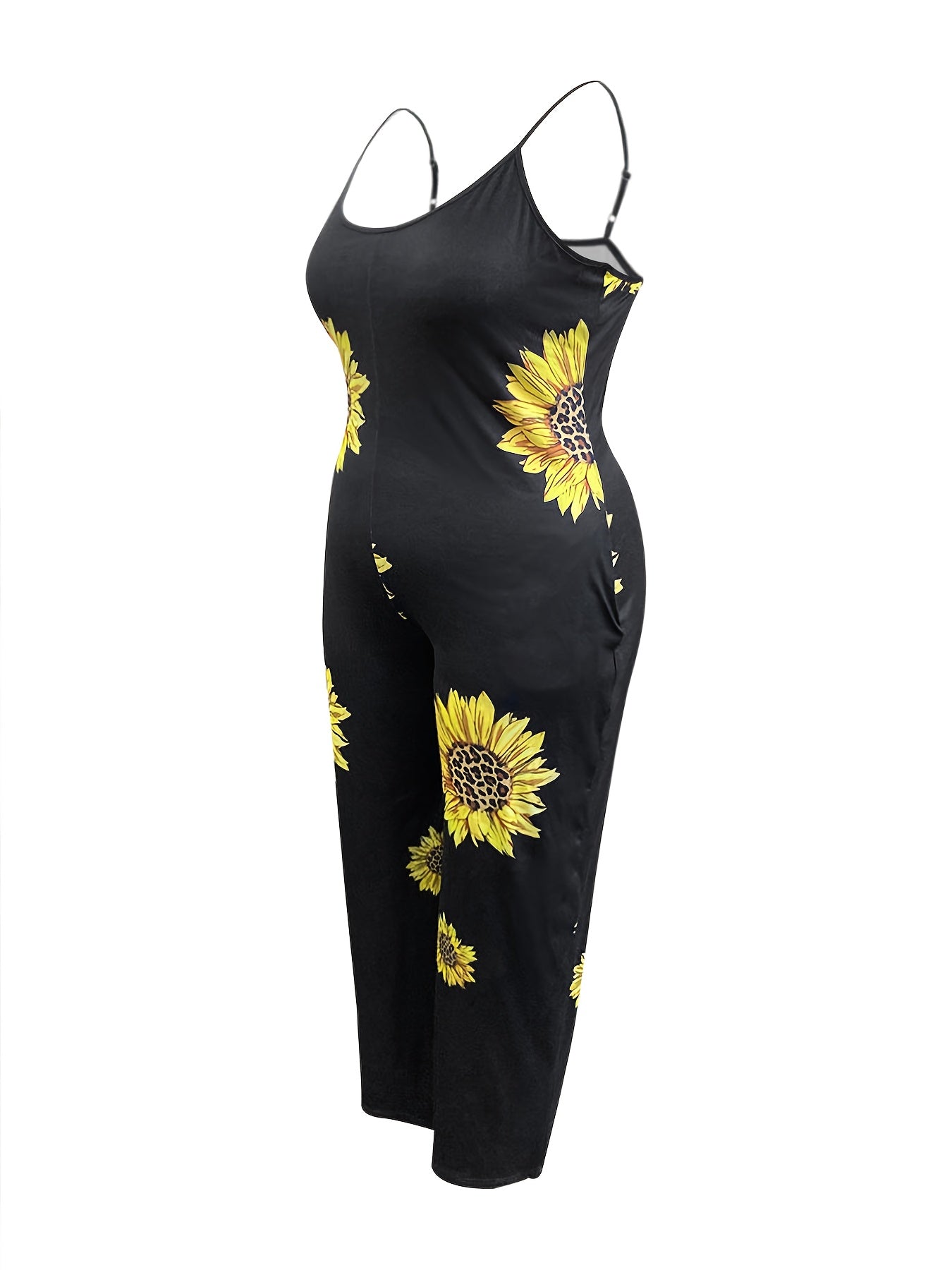 Sunflower Print Boho Jumpsuit