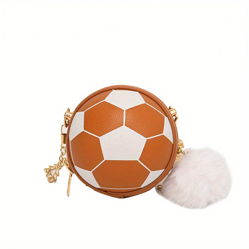 Kids Mini Football Crossbody Bag Plush Bag Charm Coin Bag Wallet