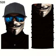 Skull Head Half Face Magic Scarf Seamless Neck Outdoor Mask