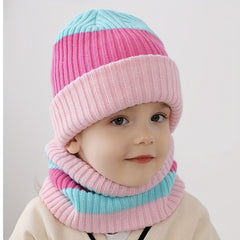 Kids Striped Windproof Knit Beanie Hat for Fall/Winter
