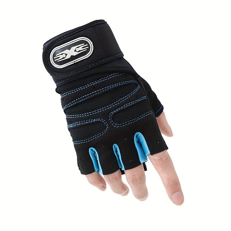 2pcs Half Finger Gym Fitness Gloves Anti Slip Weight Lifting Gloves