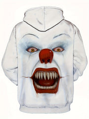 Clown Print Hoodies Men Loose Pullover Autumn Winter
