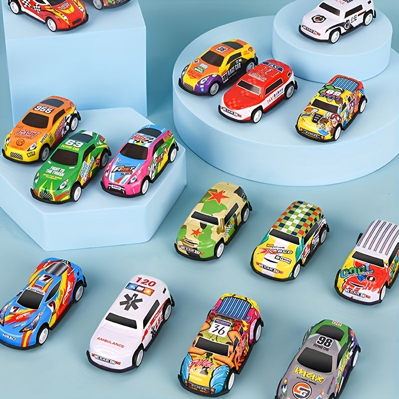 50pc Metal Car Simulation Mini Pull Back Car Model Set Small Car Racing Toy