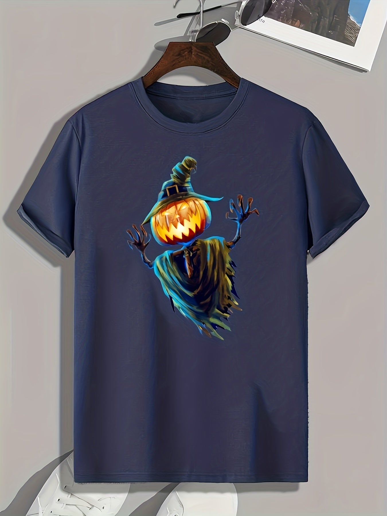 Jack O' Lantern Print Men's Graphic T shirt for Summer