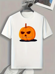 Halloween Pumpkin Print Men's Graphic T-shirt for Summer