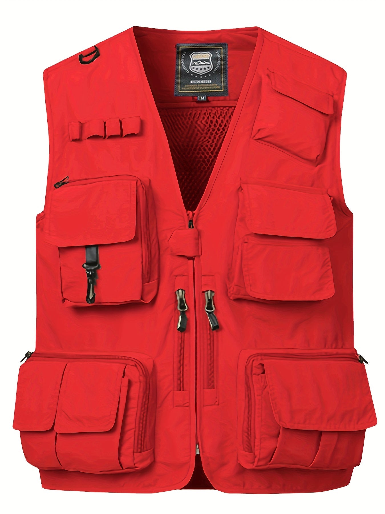 Men's Zipper Pockets Cargo Vest for Outdoor Activities